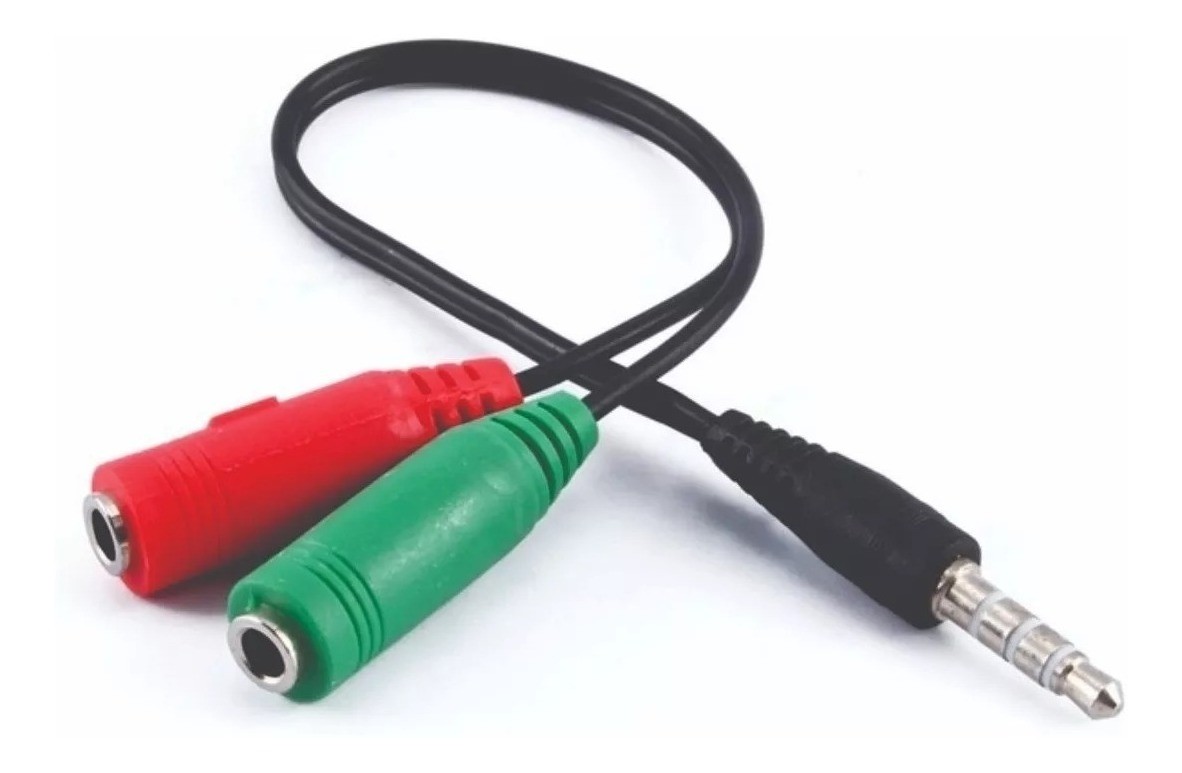 otros electronicos - Adaptador divisor de audio audifono y microfono con conector 3.5mm 2