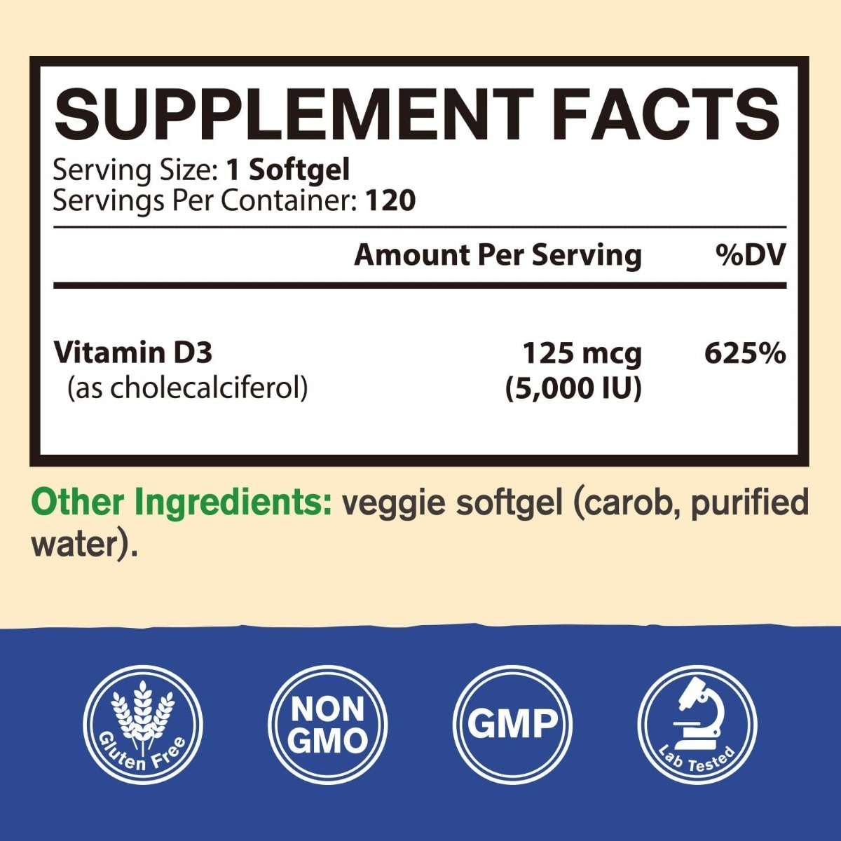 Salud y Equipamiento Médico - Vitamina D3 5000 Iu Vitacook - Unidad 1