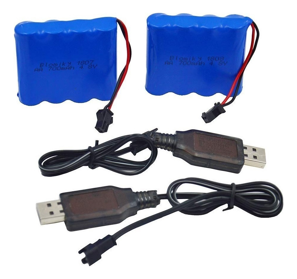 Salud y Equipamiento Médico - Baterías De Ni-cd De 4.8v 700mah Y 2 Cables De Cargador Usb