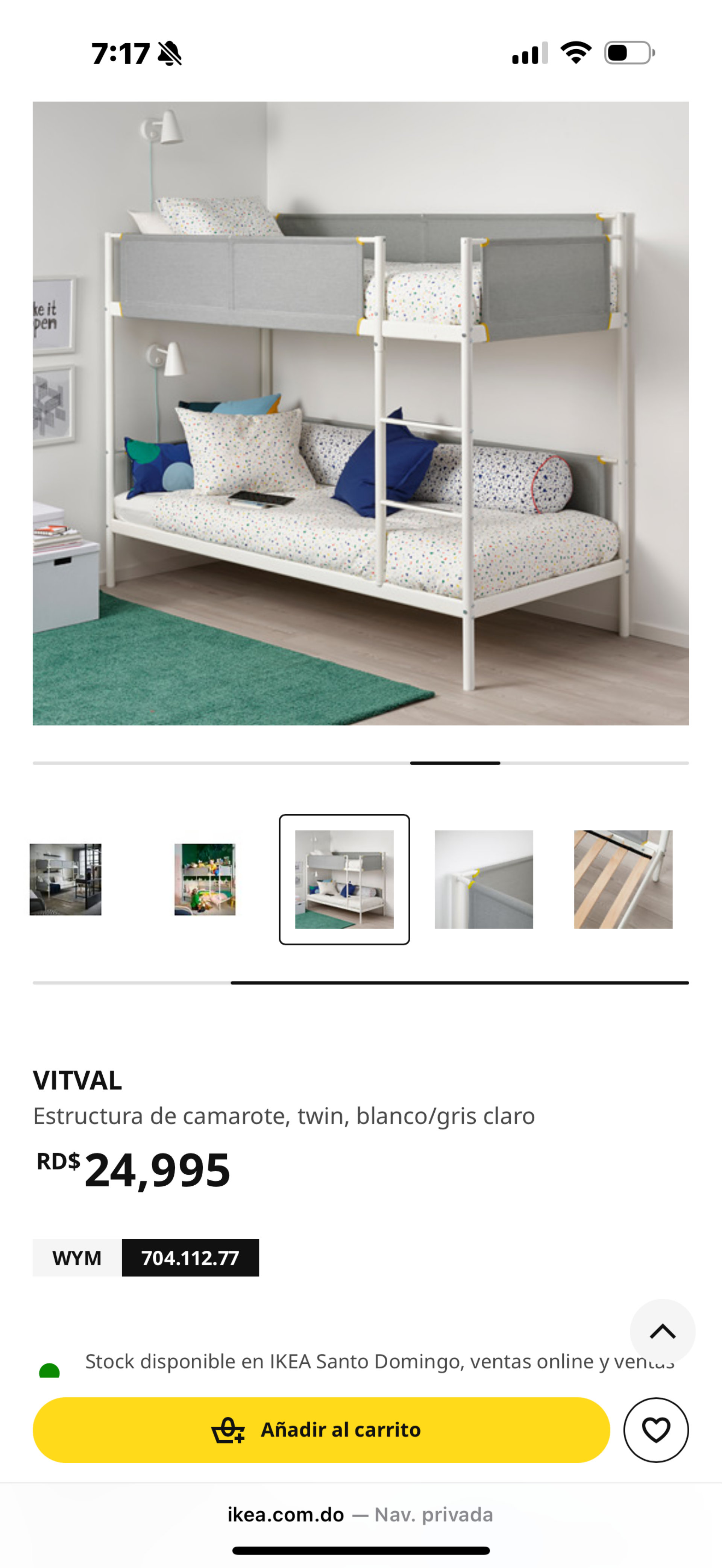 muebles y colchones - vendo camarote de IKEA ( SIN COLCHON)
en muy buenas conditiones  1