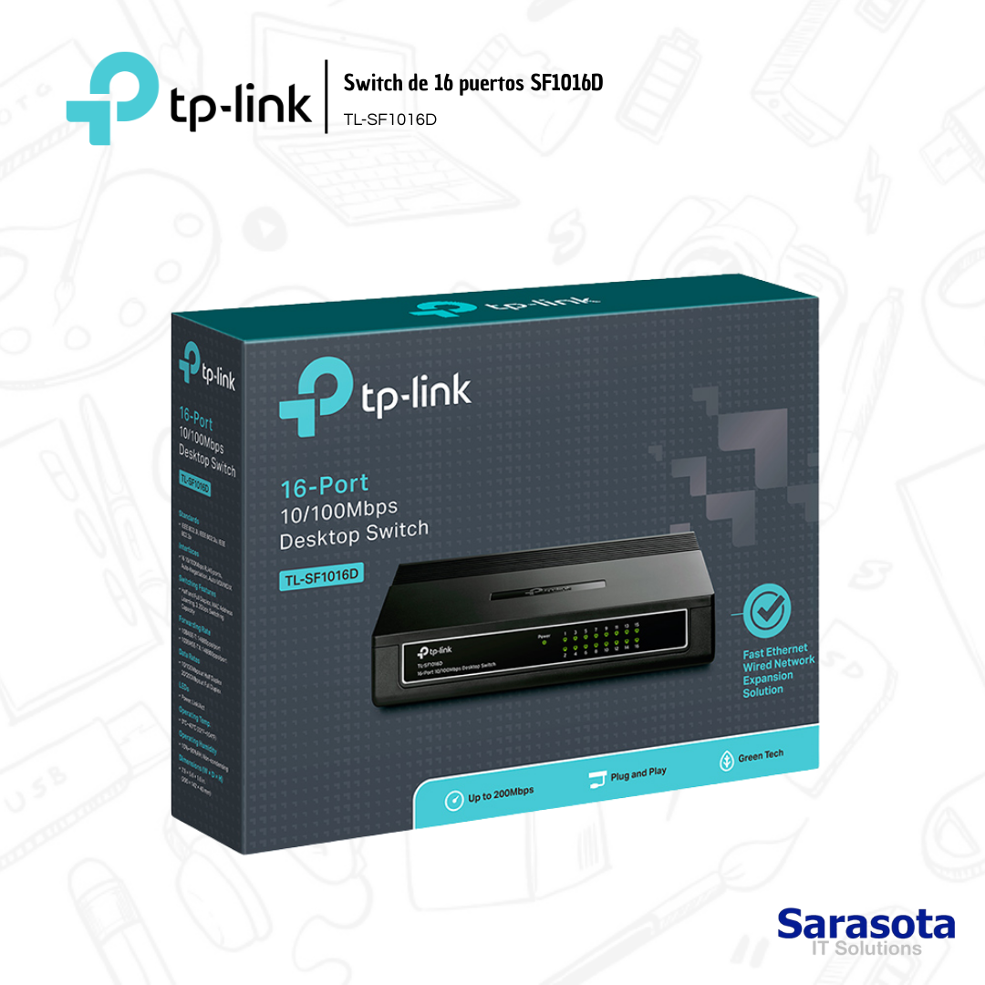 accesorios para electronica - Tp-Link Switch de 16 puertos SF1016D 1