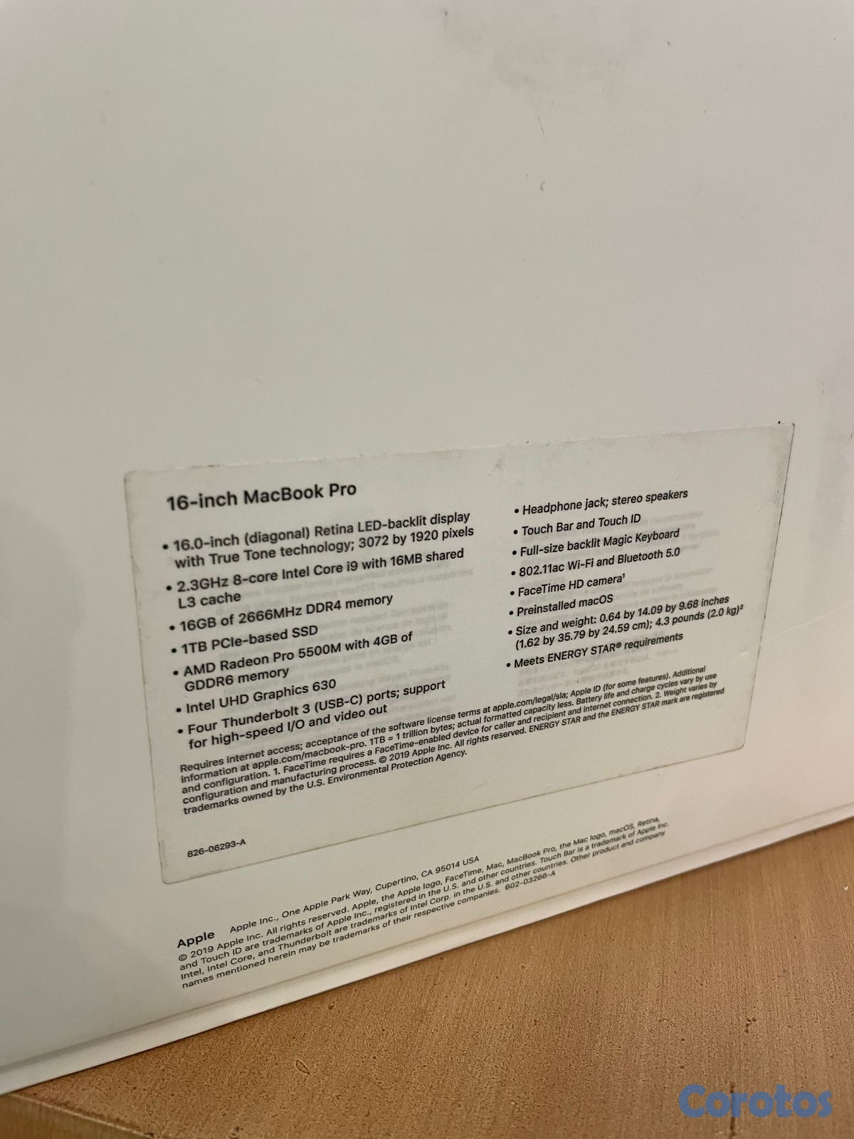 computadoras y laptops - MACBOOK PRO 16 PULGADAS 2019 16GB DE RAM 1TB SSD  2