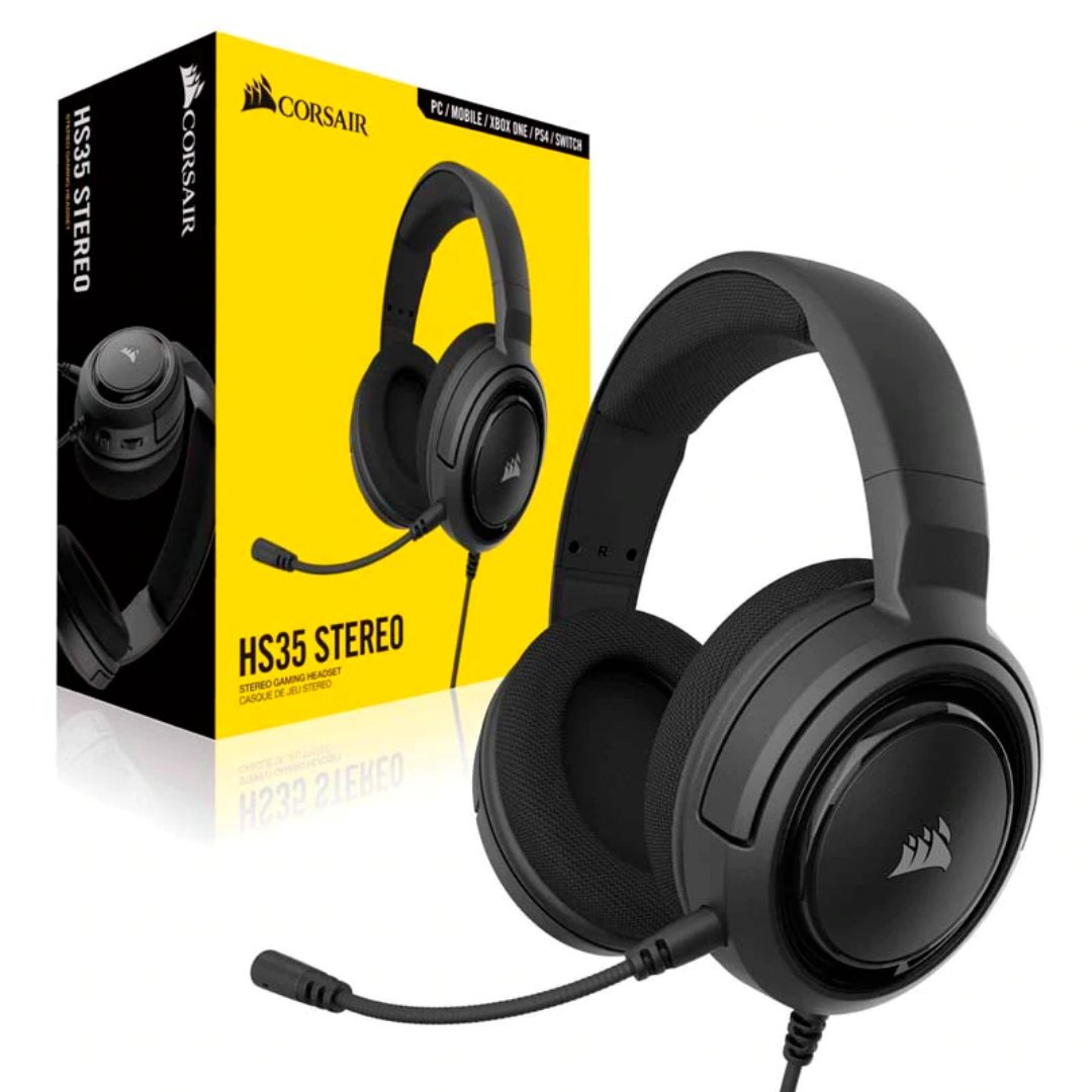 computadoras y laptops - AUDIFONO CON MICROFONO CORSAIR HS35, GAMING, ESTEREO, MICROFONO DESMONTABLE 1