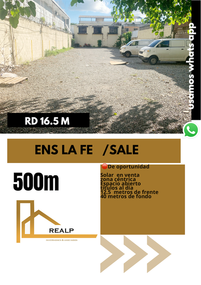solares y terrenos - Solar en venta en ensanche la fe  0