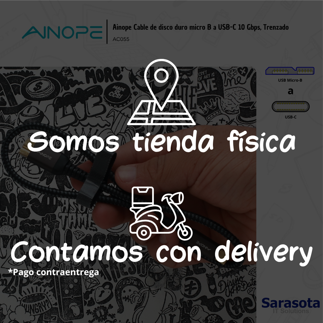 accesorios para electronica - Ainope Cable de disco duro micro B a USB-C 10 Gbps 2
