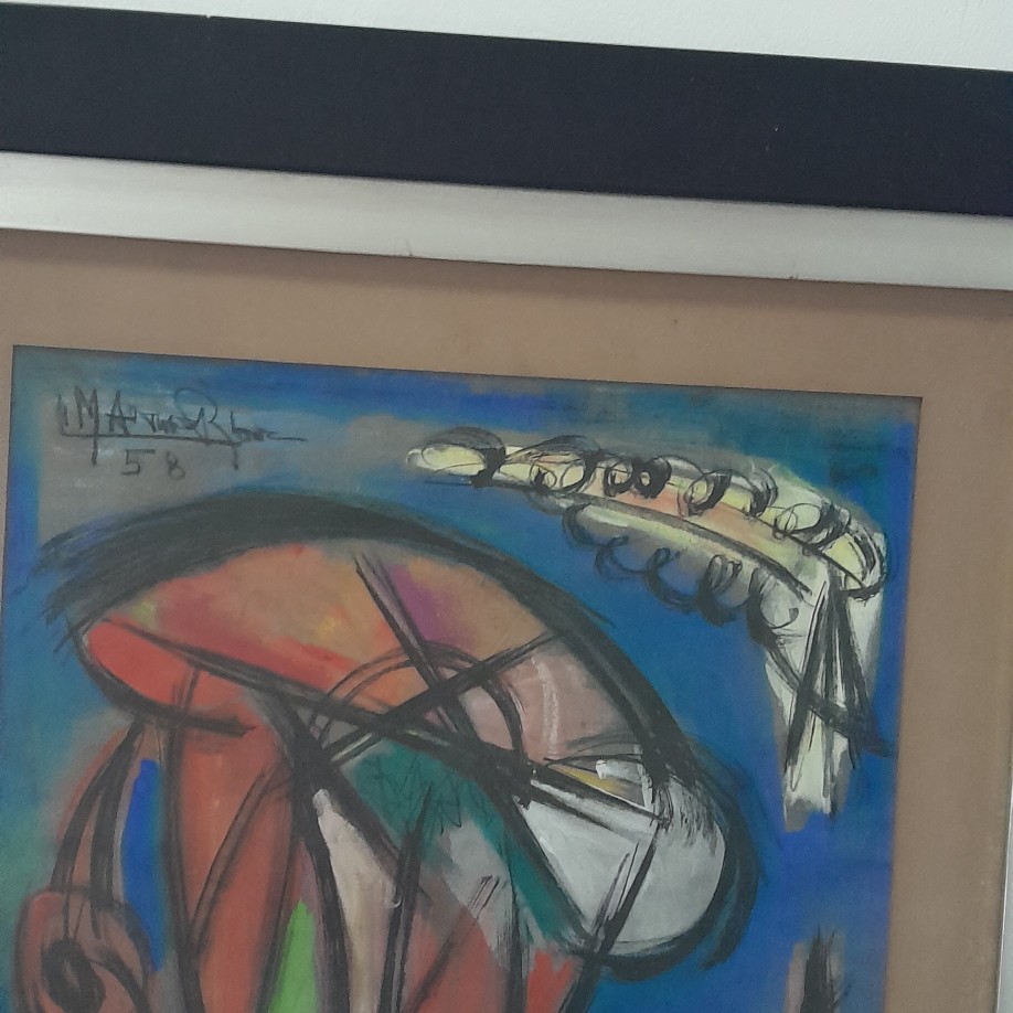 arte y antigüedades - Cuadro de Martinéz Richiez 1958 21"X40" en wash 1