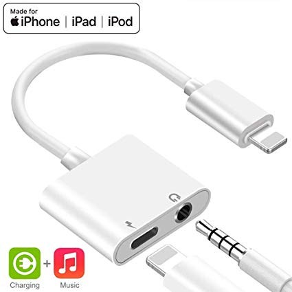 accesorios para electronica - Adaptador de audio y carga para iphone  0