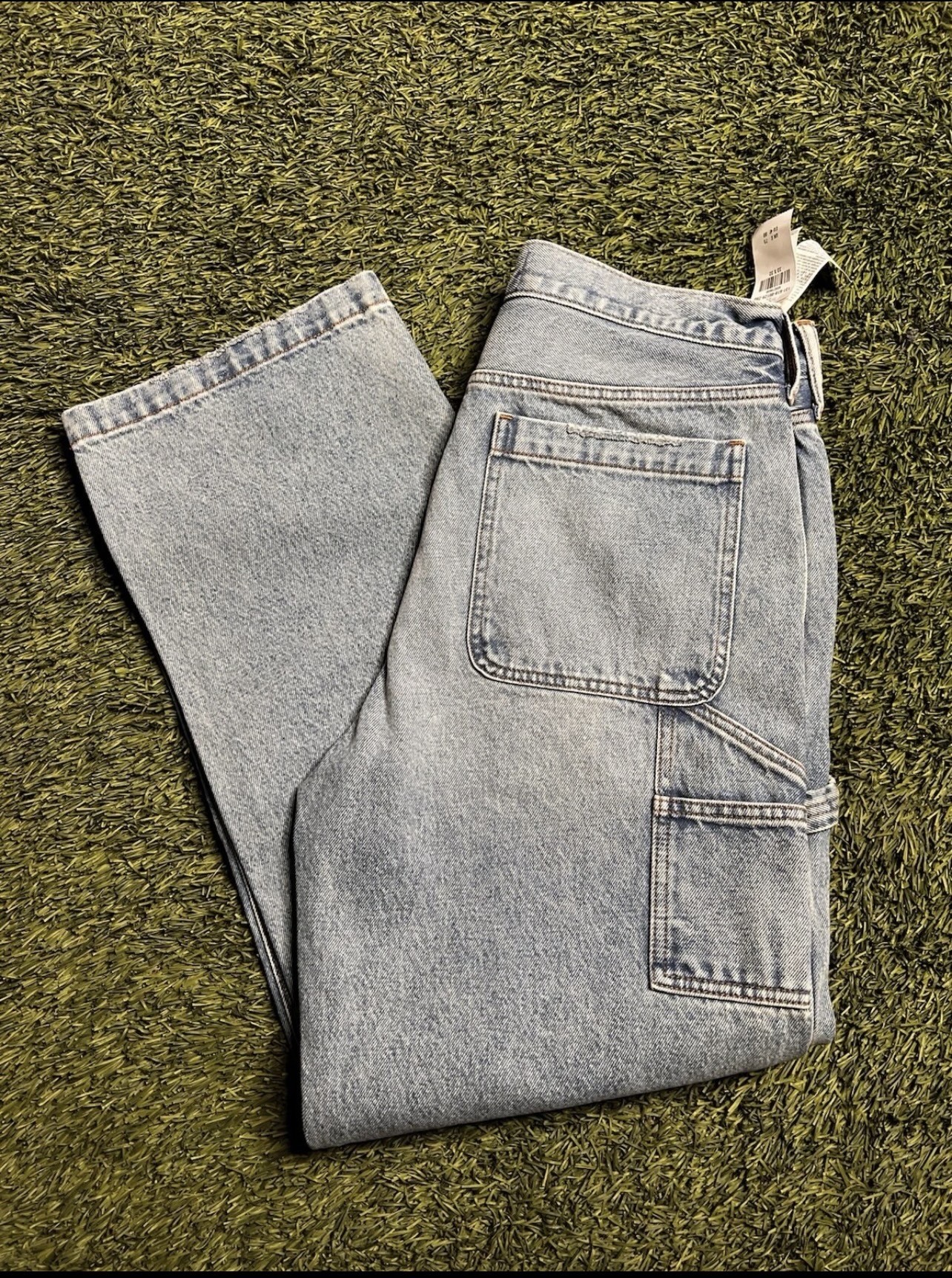 ropa para hombre - Abercrombie & Fitch Double Knee Carpenter Jeans Slim Fit Brown Men's Size 33X32 2
