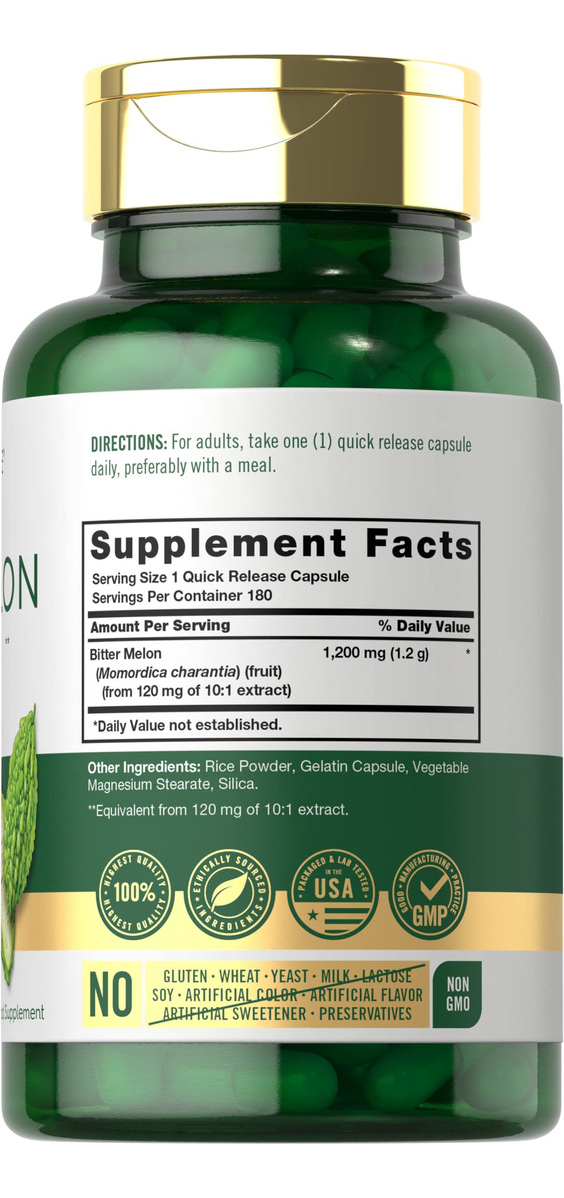 Salud y Equipamiento Médico - Capsulas De Melon Amargo 1200 Mg Carlyle 2