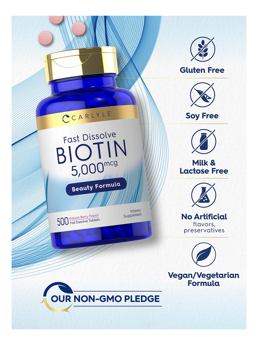Salud y Equipamiento Médico - Biotina 5000mcg Carlyle 4