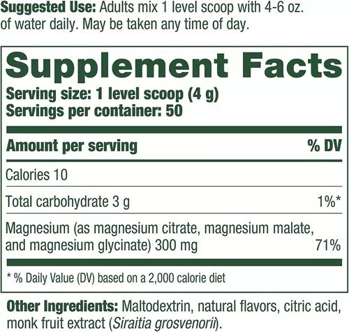 Salud y Equipamiento Médico - Magnesio Polvo 200g Megafood 1