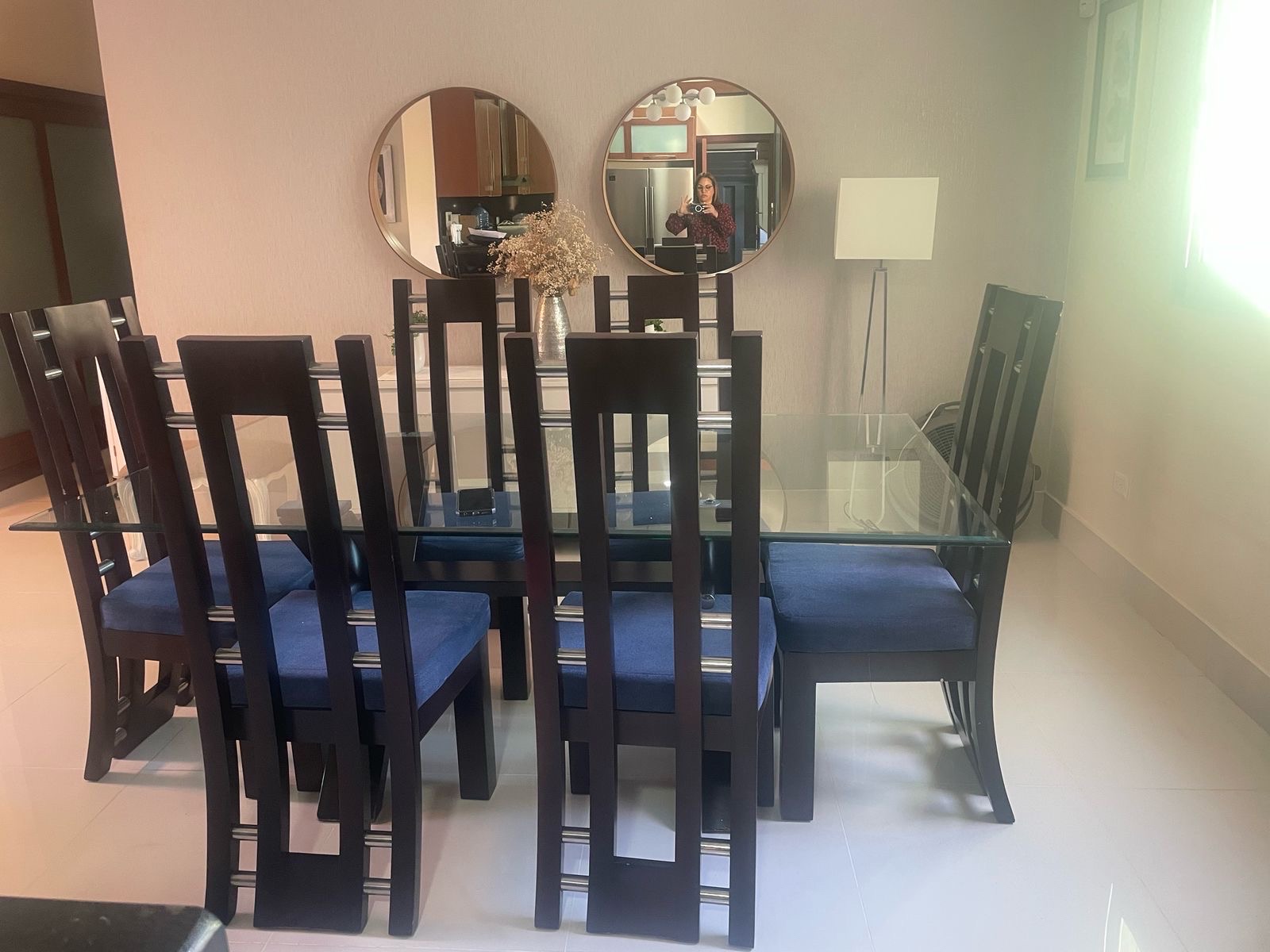 muebles y colchones - juego de comedor en caoba 3