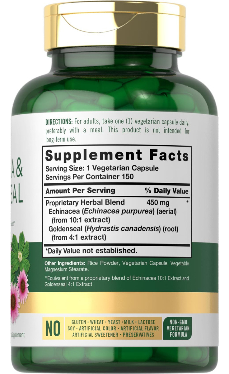 Salud y Equipamiento Médico - Echinacea Capsulas De Sello De Oro 450mg -carlyle 1
