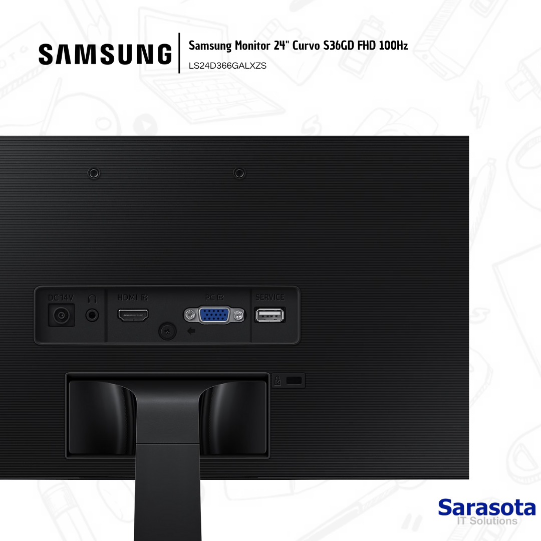 accesorios para electronica - Samsung Monitor 24" Curvo S36GD FHD 100Hz 2