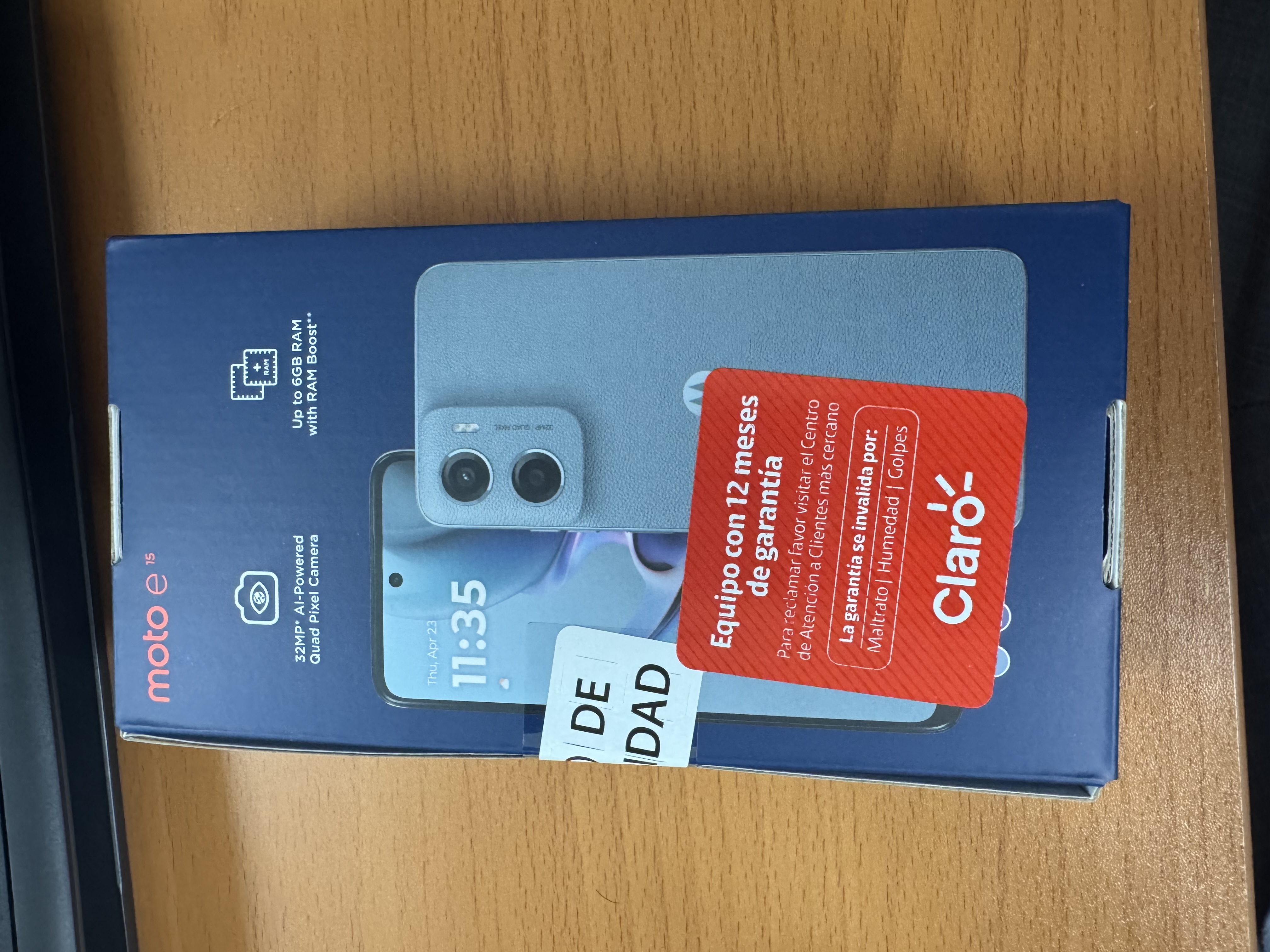 celulares y tabletas - Celular Motorola E15. 64GbB. Nuevo sellado.

Negociable  2