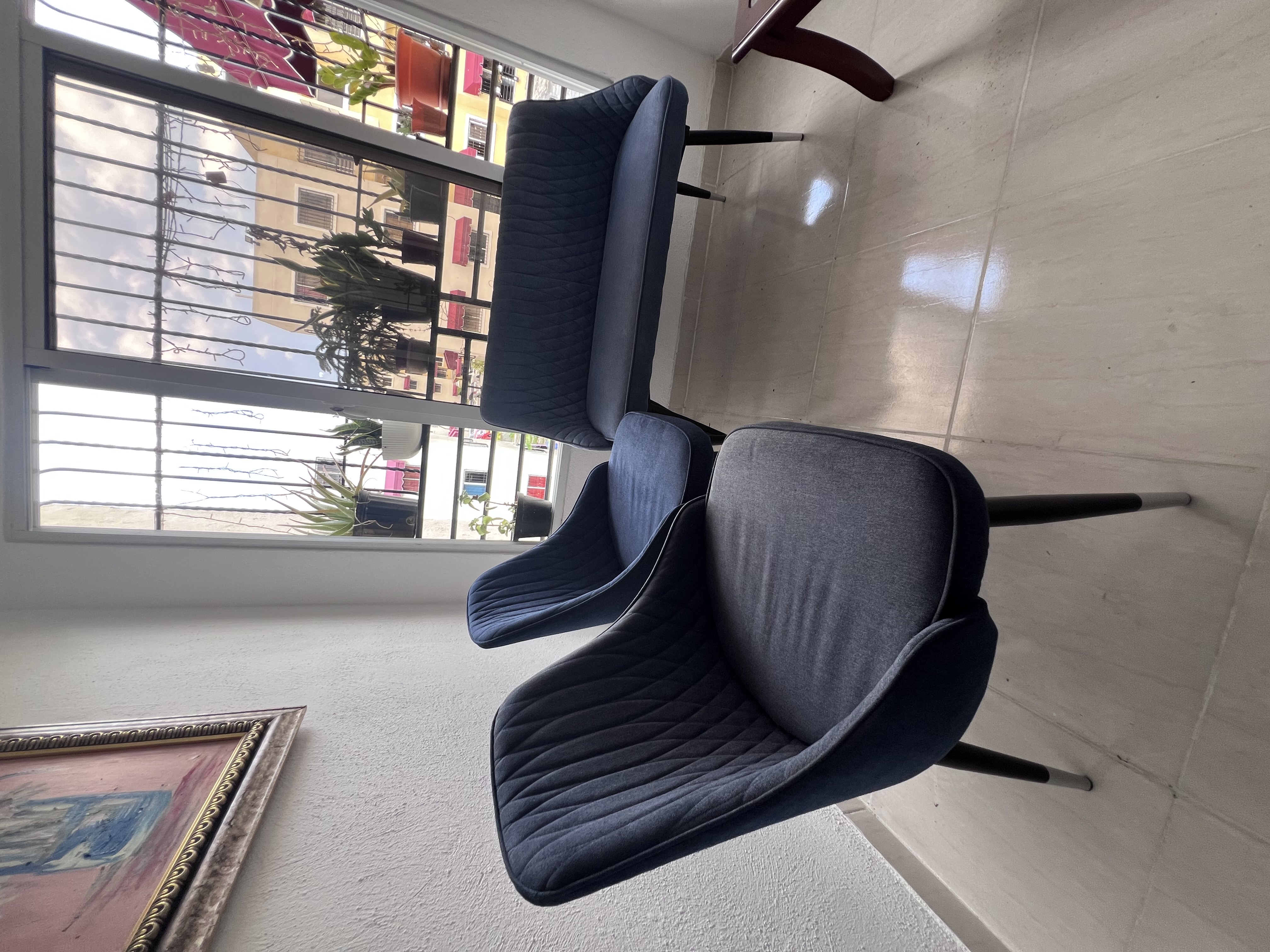 muebles y colchones - Juego de mueble para sala azul oscuro  2