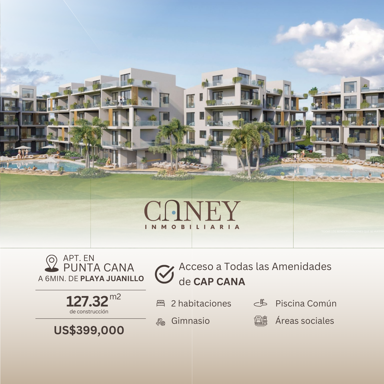 casas vacacionales y villas - Apartamento en CAP CANA Punta Cana 0