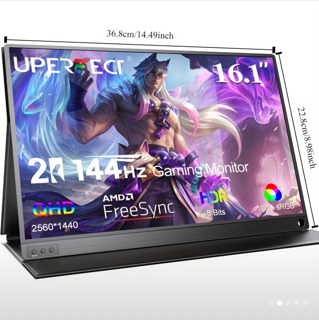computadoras y laptops - UPERFECT 144Hz 2K Monitor Portátil 16" 2560*1600 QHD Freesync Pantalla 14