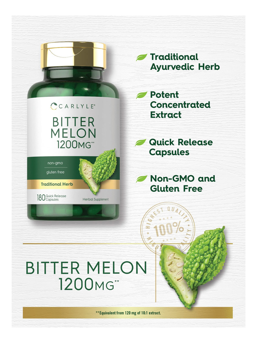 Salud y Equipamiento Médico - Capsulas De Melon Amargo 1200 Mg Carlyle 3