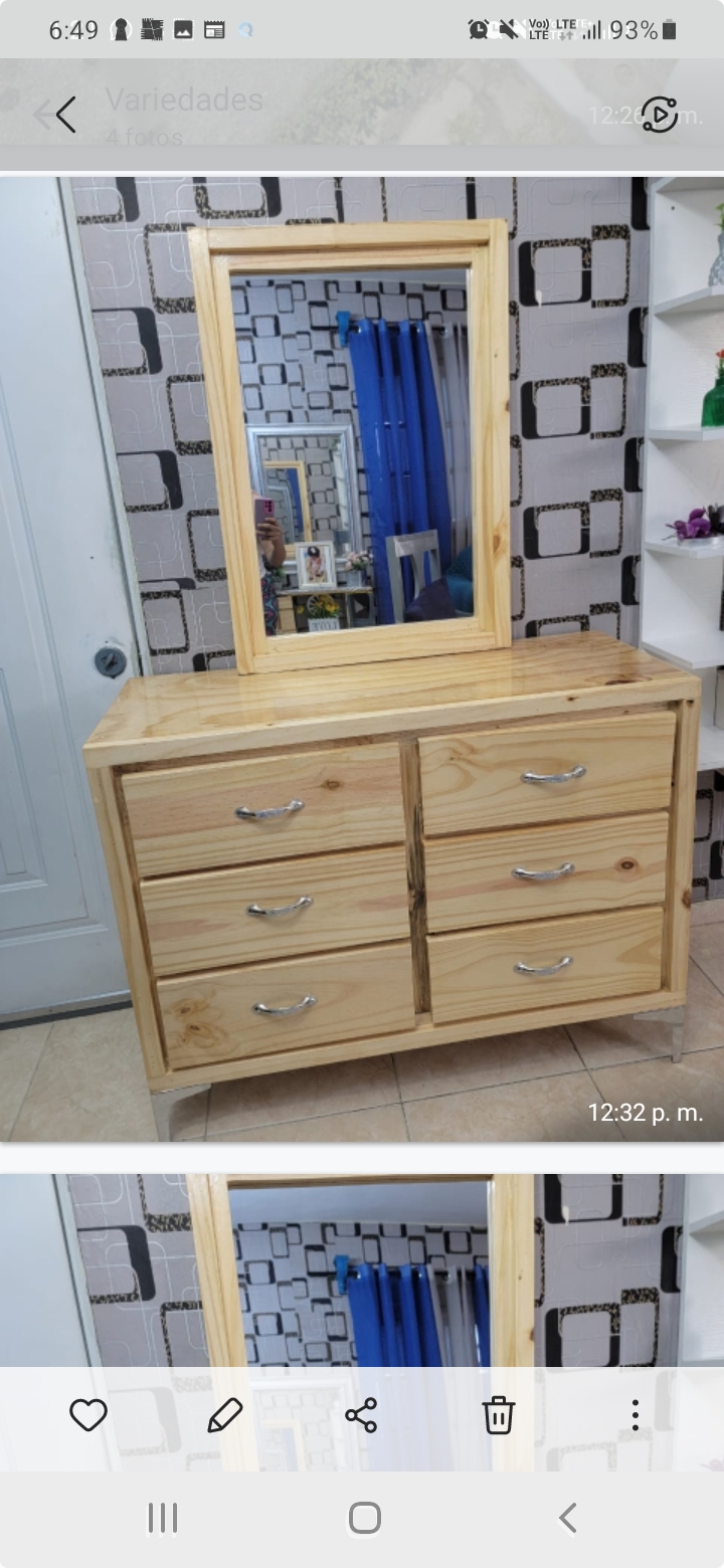 muebles y colchones - Gabetero en pino superior moderno y funcional  0