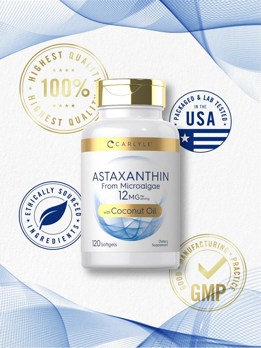 Salud y Equipamiento Médico - Astaxantina 12mg | 120 Capsulas Blandas Carlyle 4
