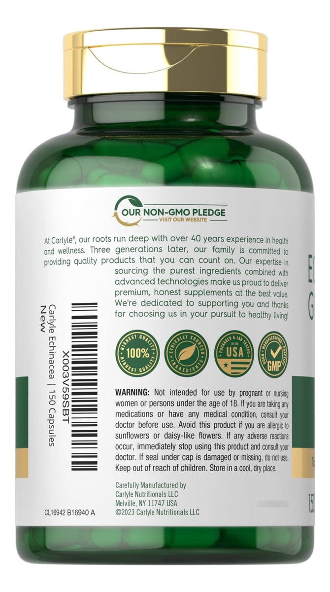 Salud y Equipamiento Médico - Echinacea Capsulas De Sello De Oro 450mg -carlyle 2