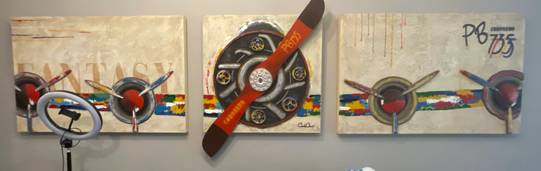 decoración y accesorios - Cuadro Triple de Avion 0