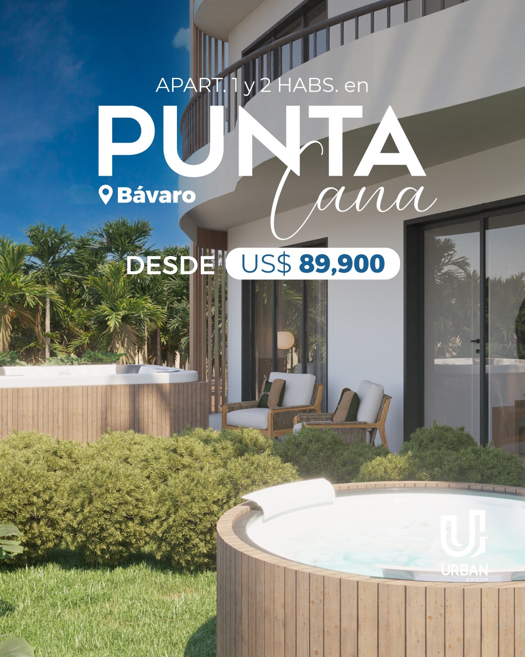 casas vacacionales y villas - APARTAMENTOS DE 1 Y 2 HABITACIONES EN PUNTA CANA. 3