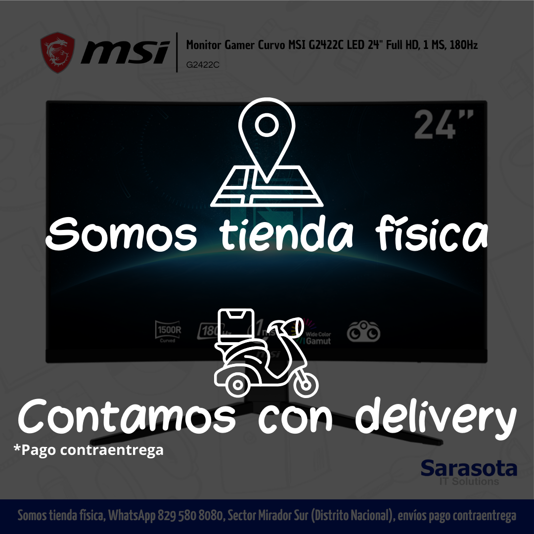 computadoras y laptops - MSI Monitor Gamer  G2422C LED 24" Full HD, 1 MS 2