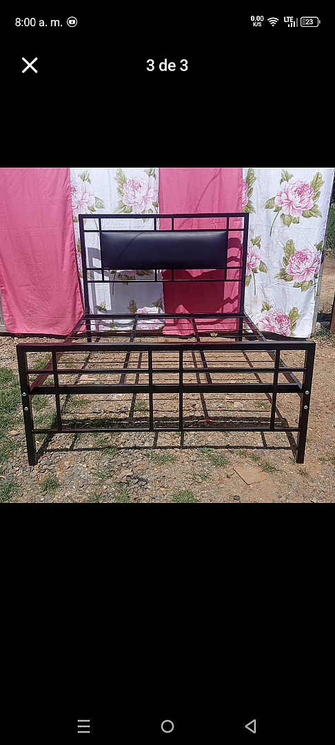 muebles y colchones - base de cama con tapizado  2
