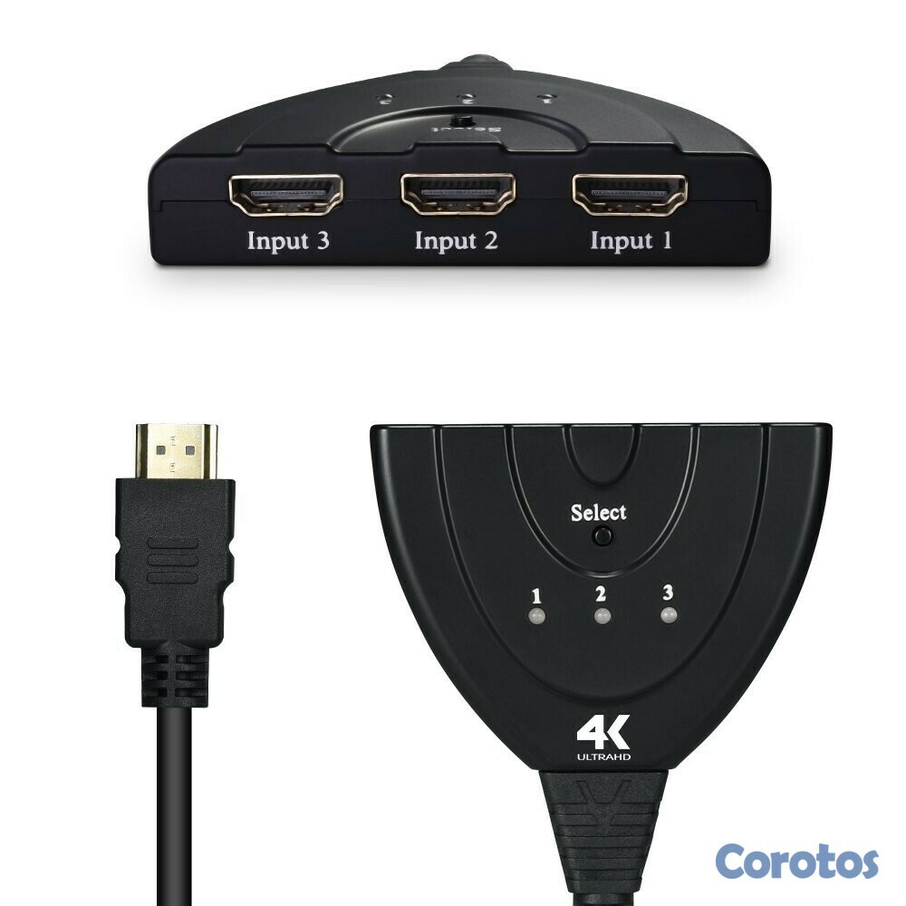 computadoras y laptops - SWITCH SPLITTER INTELIGENTE HDMI 1X3 AGILER, CON CABLE. CONECTADOS PARALELAMENTE 1
