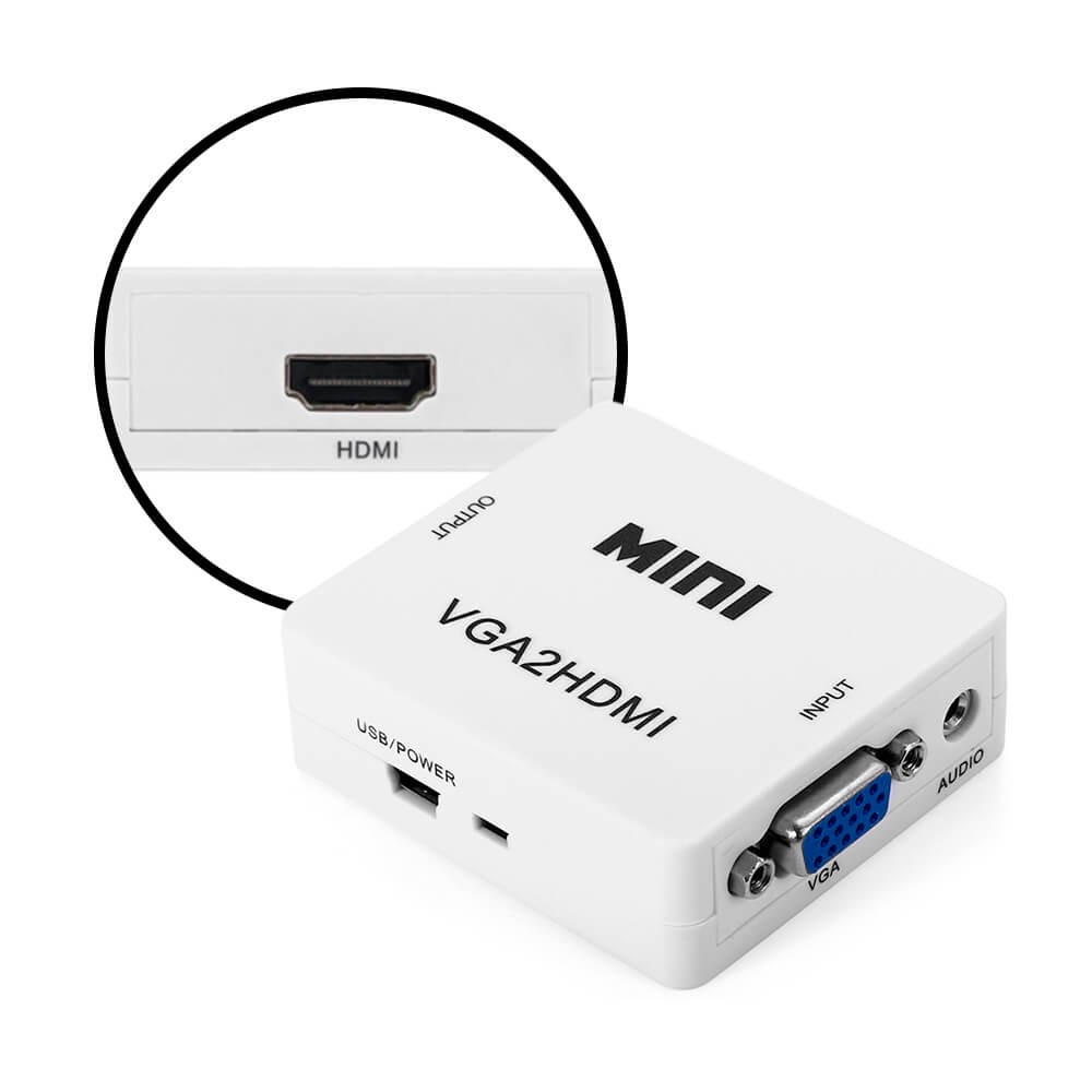 accesorios para electronica - Conversor Vga A Hdmi Con Audio Conecta Notebook A Tv Full Hd 1
