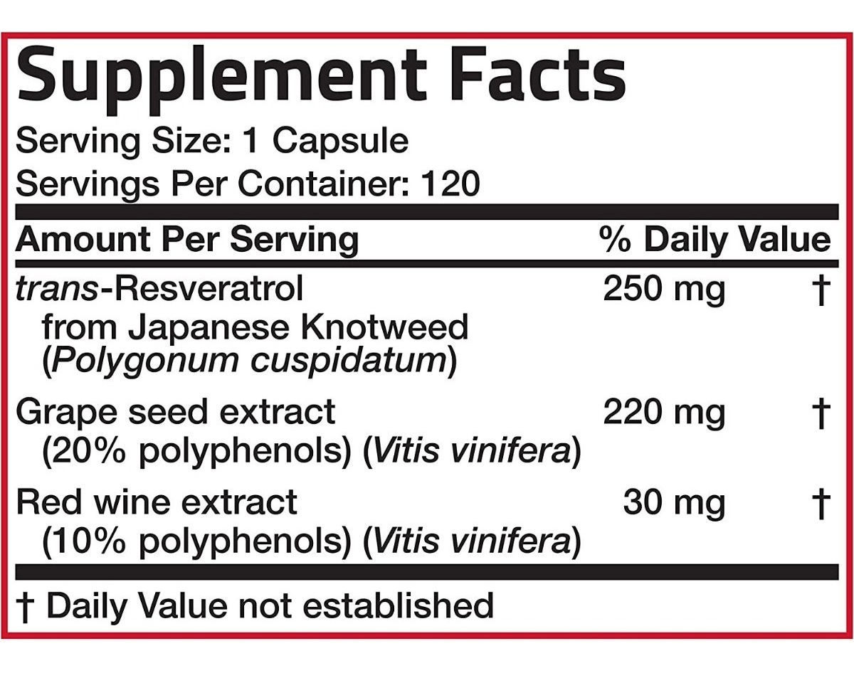 Salud y Equipamiento Médico - Resveratrol 500 Complex 120 capsulas 1