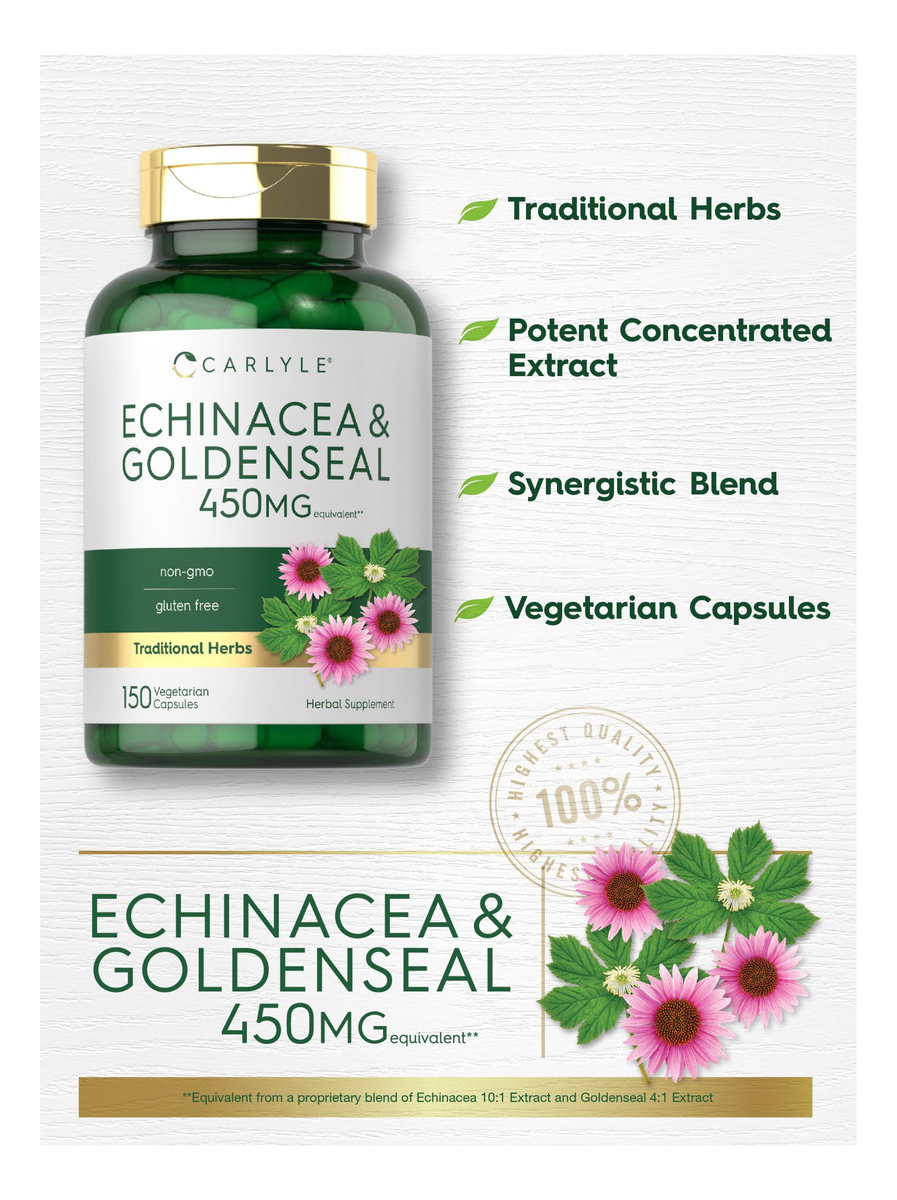 Salud y Equipamiento Médico - Echinacea Capsulas De Sello De Oro 450mg -carlyle 3
