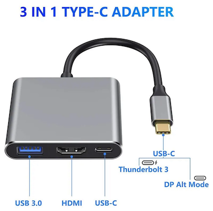 celulares y tabletas -  interfaz tipo-c USB multi-función Hub 3-en-1  2