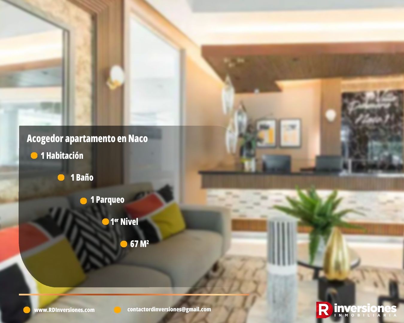 apartamentos - Acogedor apartamento de una habitación en Naco en Venta  1
