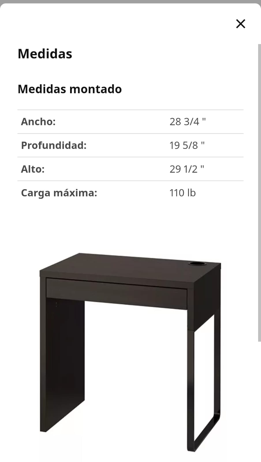 muebles - Escritorio marron con gaveta 1
