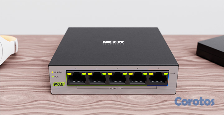 accesorios para electronica - SWITCH NEXXT  5 PUERTOS POE+ GIGABIT, 65W MAX 3