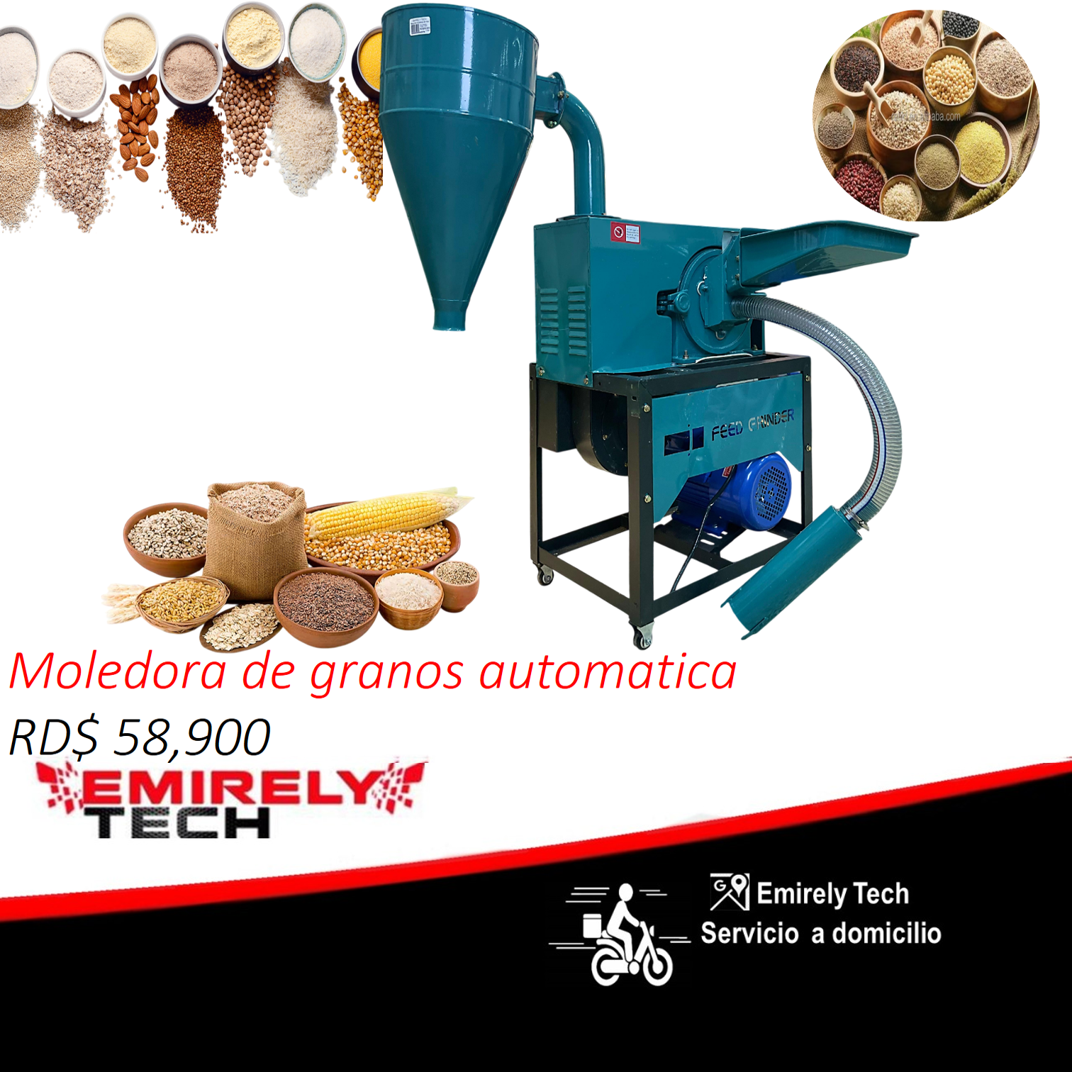 equipos profesionales - Moledora automatica de granos secos maiz cafe 0