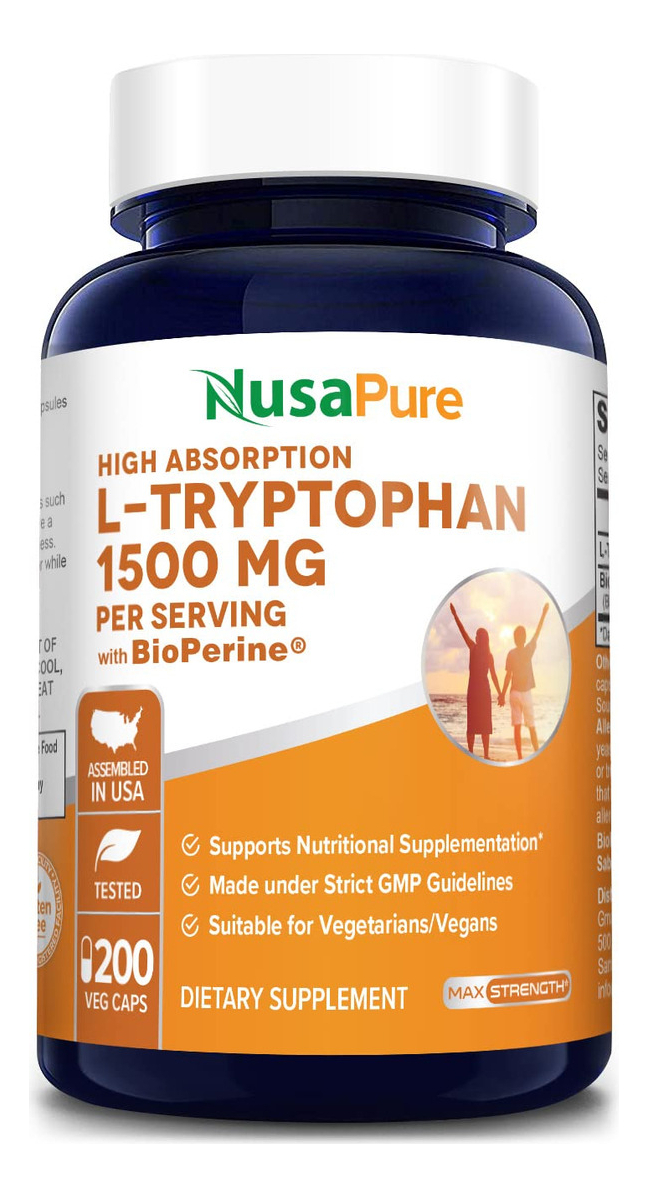 Salud y Equipamiento Médico - L-triptofano 1500mg Con Bioperine 200cap Nusapure