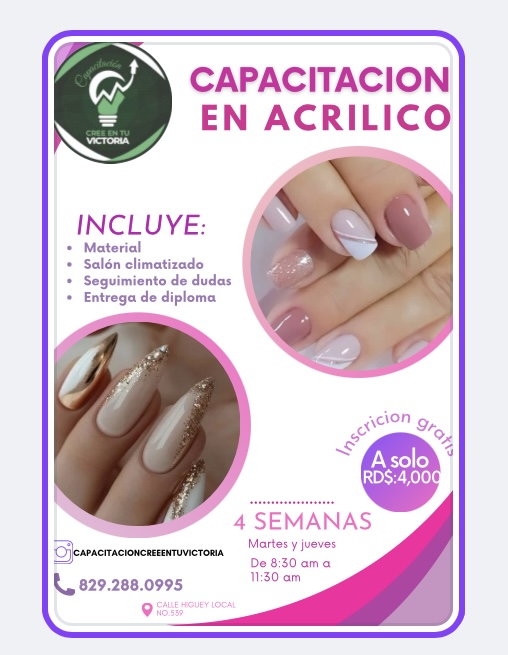 cursos y clases -  UÑAS ACRILICAS