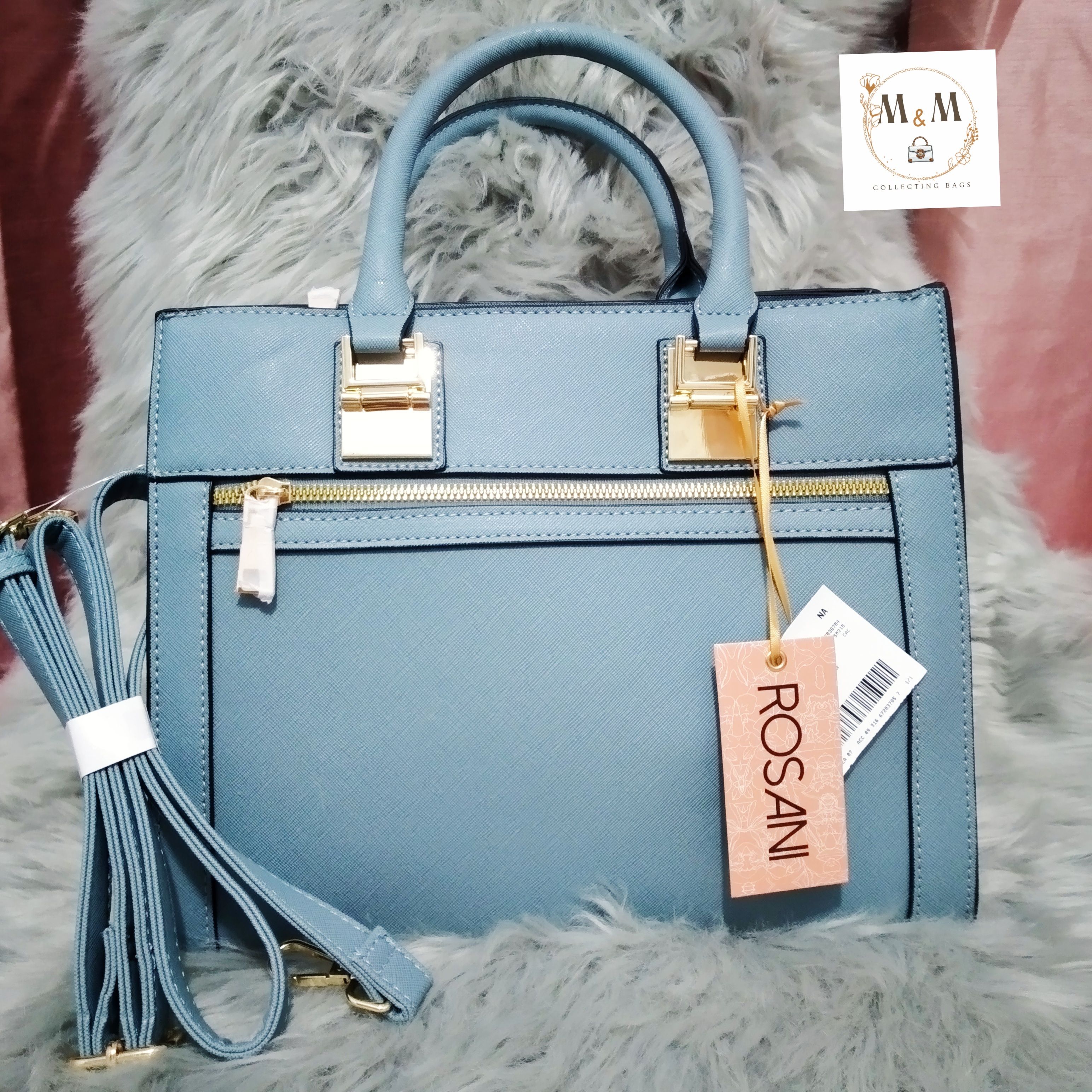 carteras y maletas - Cartera Azul Grisaceo