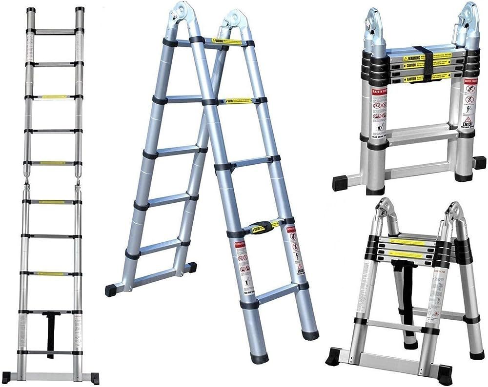 herramientas, jardines y exterior - Escalera telescopica doble función  0