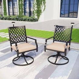 muebles y colchones - MESA Y 2 SILLAS DE EXTERIOR ACERO INOXIDABLE con colchones nuevos 1