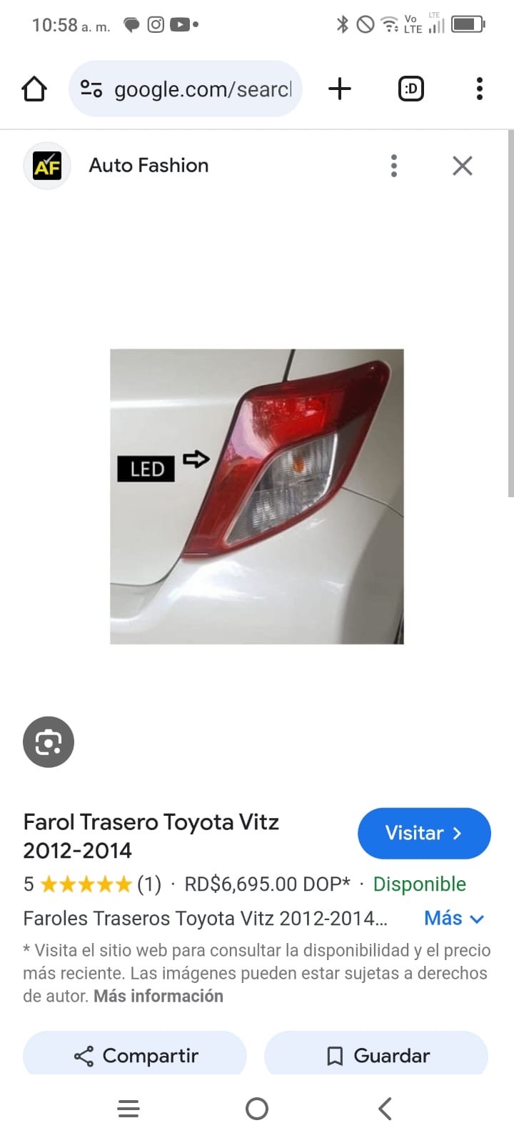 accesorios para vehiculos - Farol trasero Toyota Vitz. NEGOCIABLE 4