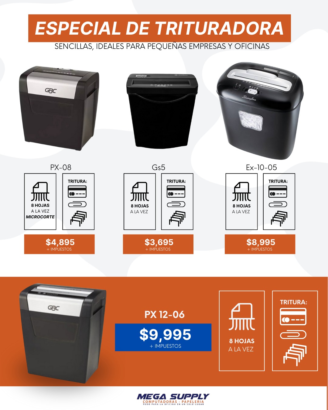 impresoras y scanners - TRITURADORAS DE PAPEL EN DIFERENTES TAMAÑOS