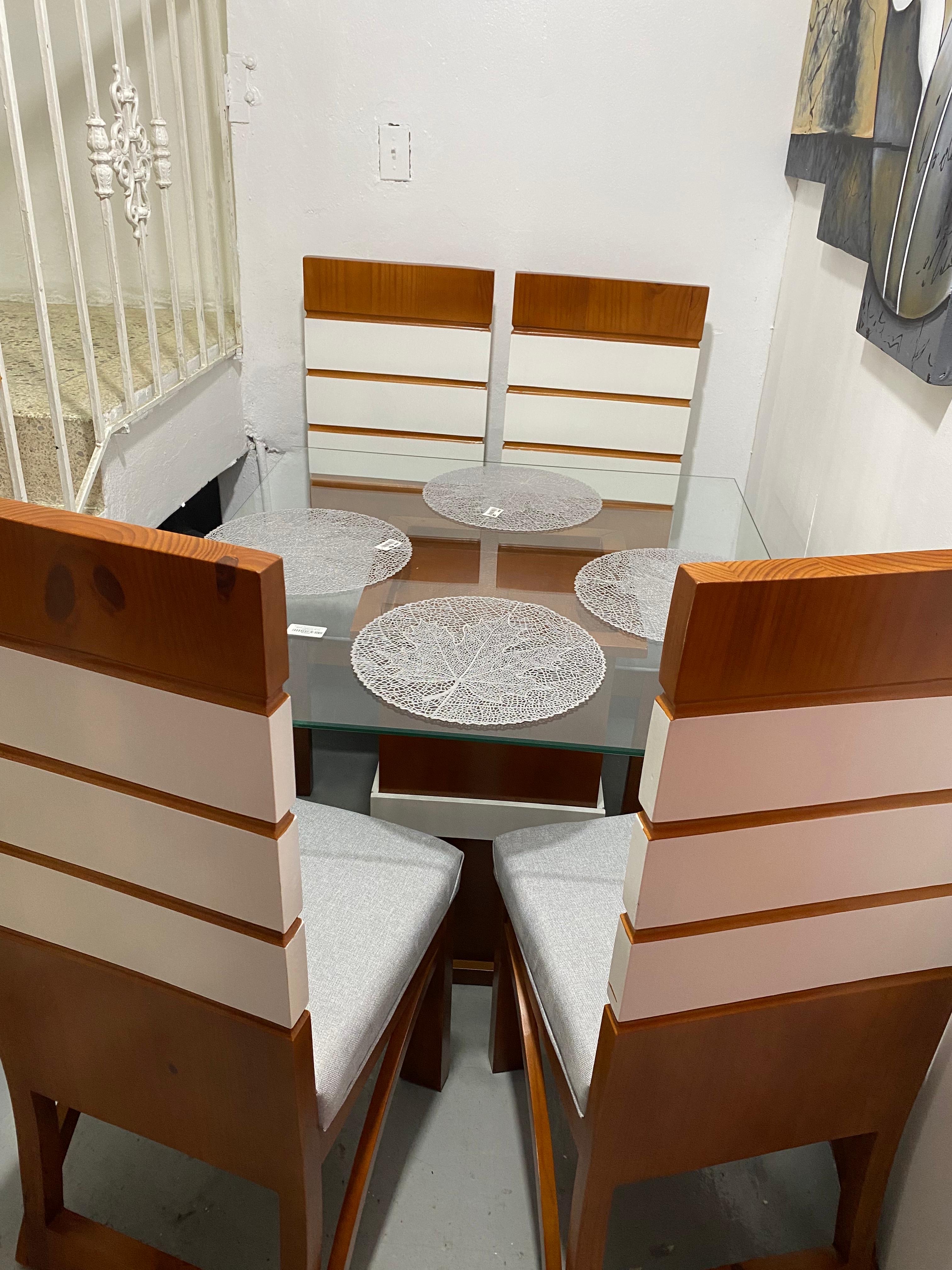 muebles y colchones - juego de comedor tablerito  0