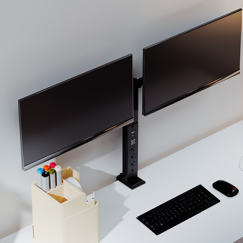 computadoras y laptops - SOPORTE PARA DOBLE MONITOR KLIPX, 13-32" CON REGLE 2