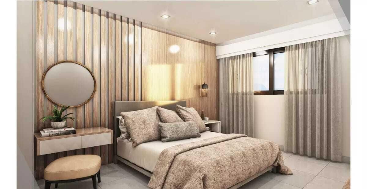 apartamentos - Apartamento en venta en torre de 10 niveles, 2 hab con baño, cuarto de servicio. 5