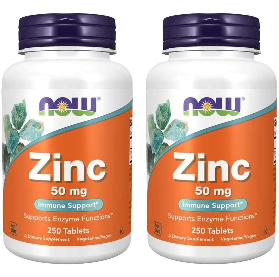Salud y Equipamiento Médico - Zinc 50mg 250 tab Set 2 Now Foods